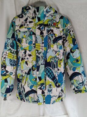 DC Shoes Wild Project Hooded Snowboard 10K Jacket Youth L Graphic Skate Snow